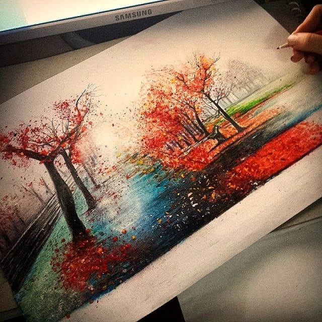 t پاییز رنگارنگ در نگاه یک هنرمند